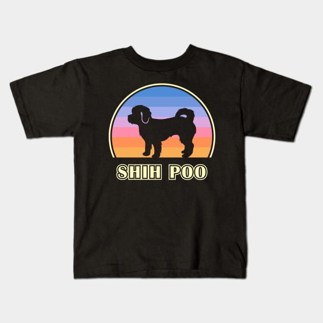 Shih Poo Vintage Sunset Dog Kids T-Shirt by millersye